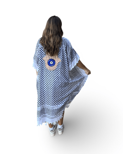 Casa Duniya Hand-Painted Cotton Beach Cover-Ups Tyre Kaftans