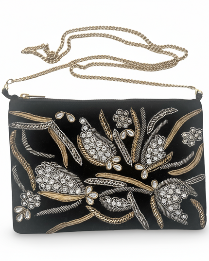 Casa Duniya Beaded Clutch Black Beaded Clutch
