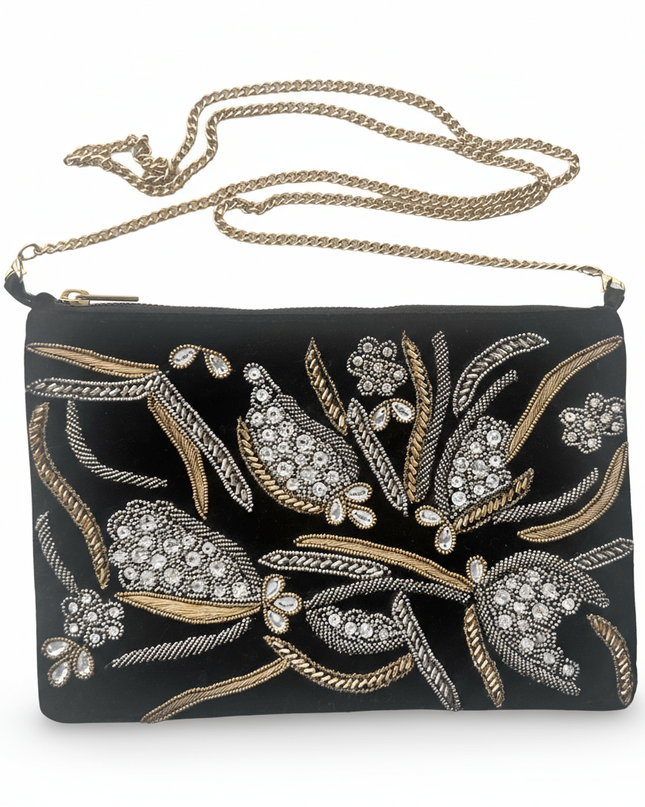 Casa Duniya Beaded Clutch Black Beaded Clutch