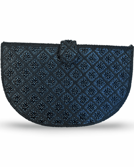 Casa Duniya Beaded Clutch Black Beaded Semi-Lune Clutch
