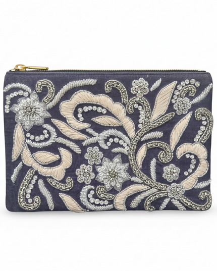 Casa Duniya Beaded Clutch Purple Beaded Clutch