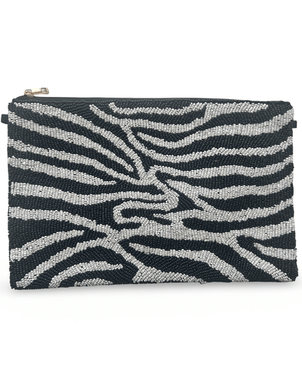 Casa Duniya Beaded Clutch Zebra Beaded Clutch