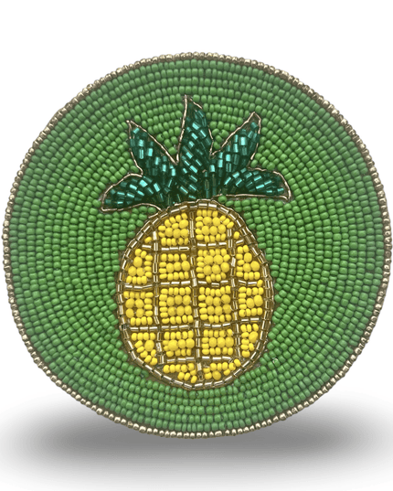 Casa Duniya Beaded Coasters Green Pineapple Coaster