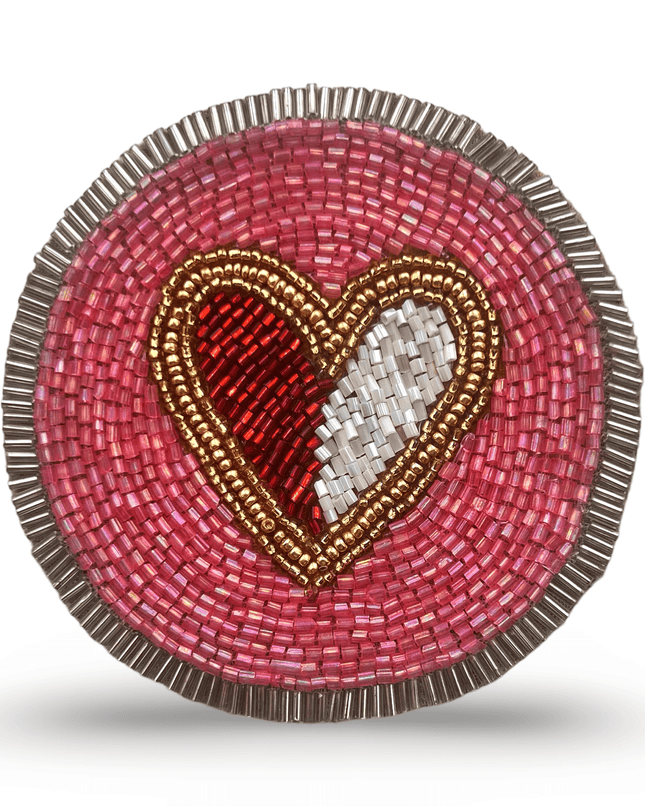 Casa Duniya Beaded Coasters Pink Heart Coaster