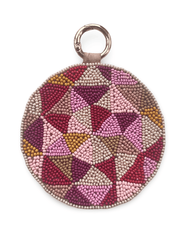 Casa Duniya Beaded Keychains Pink Beaded Bag Charm