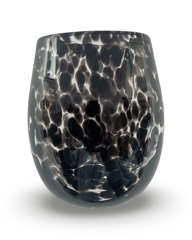 Casa Duniya Blown Glass Water Glasses Black Bianca Water Glass