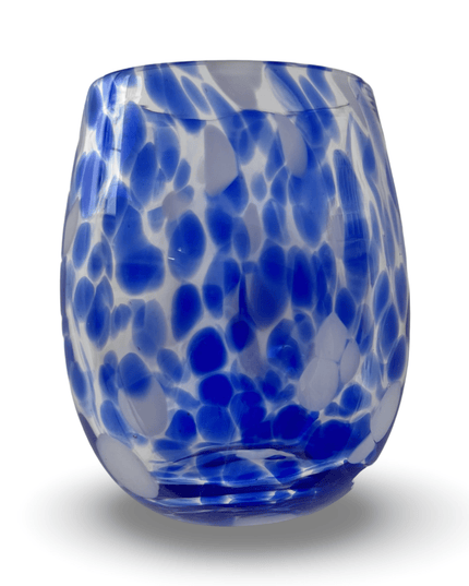 Casa Duniya Blown Glass Water Glasses Blue Bianca Water Glass