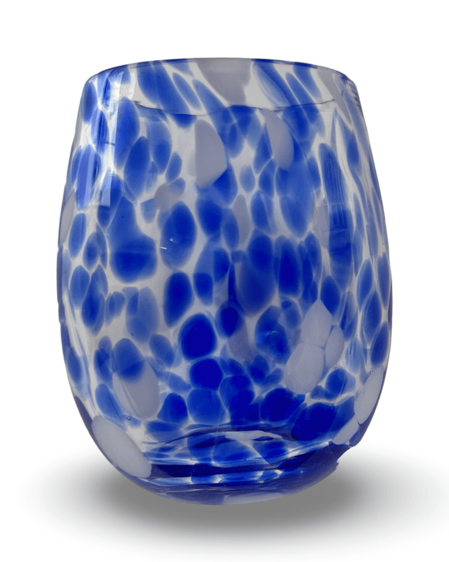 Casa Duniya Blown Glass Water Glasses Blue Bianca Water Glass