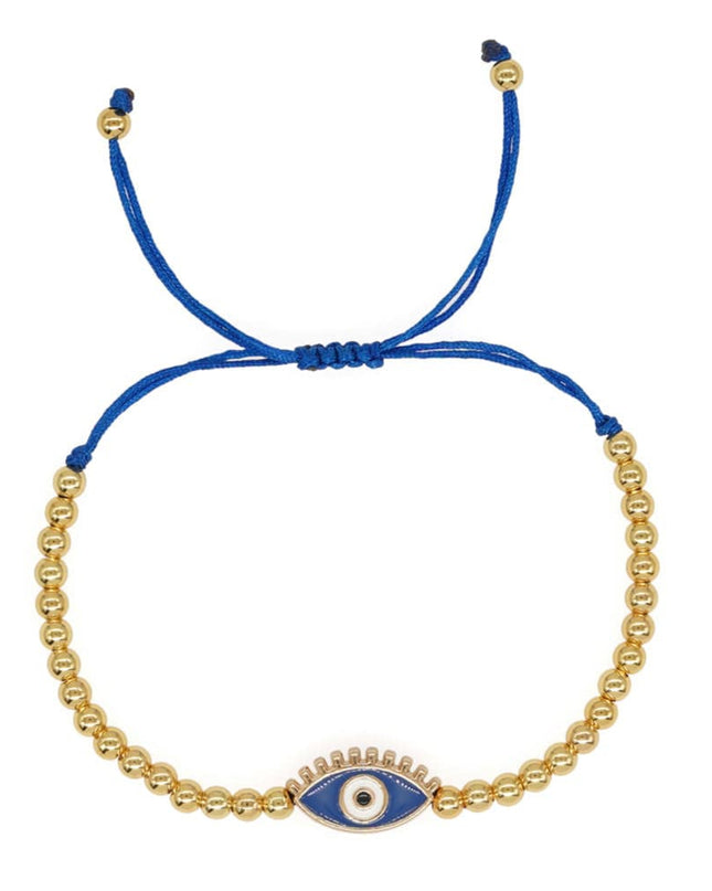 Casa Duniya Evil Eye Beaded Adjustable Bracelets Blue Evil Eye Rakhis