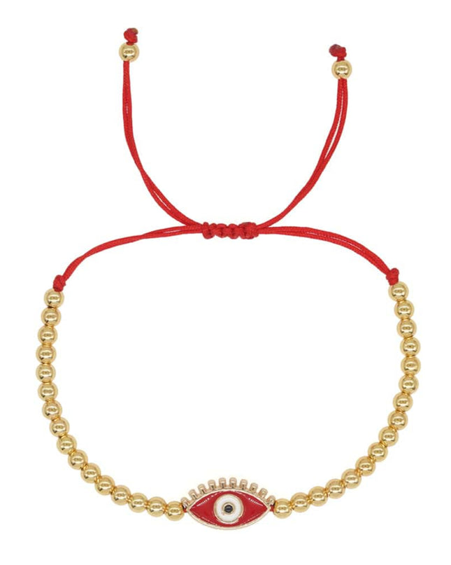 Casa Duniya Evil Eye Beaded Adjustable Bracelets Red Evil Eye Rakhis