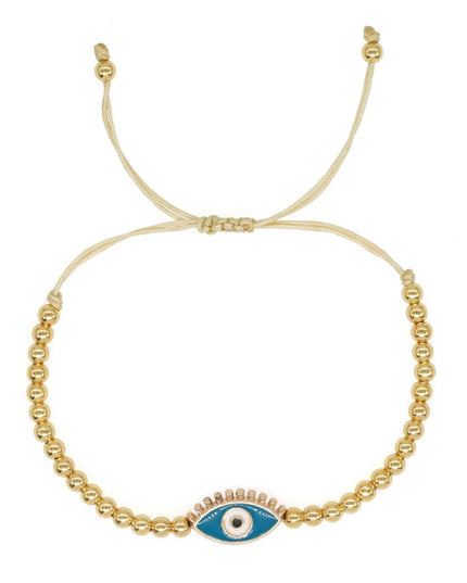 Casa Duniya Evil Eye Beaded Adjustable Bracelets Turquoise Evil Eye Rakhis