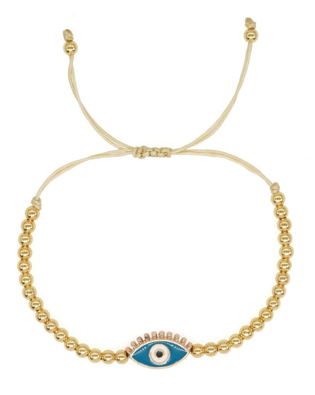 Casa Duniya Evil Eye Beaded Adjustable Bracelets Turquoise Evil Eye Rakhis