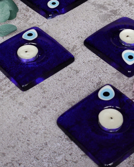 Casa Duniya Evil Eye Candle Holder Blue Nazar Candle Holder