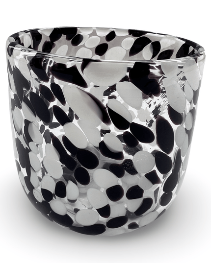 Casa Duniya Decorative Candle Holder Black and White Murano Candle Jar