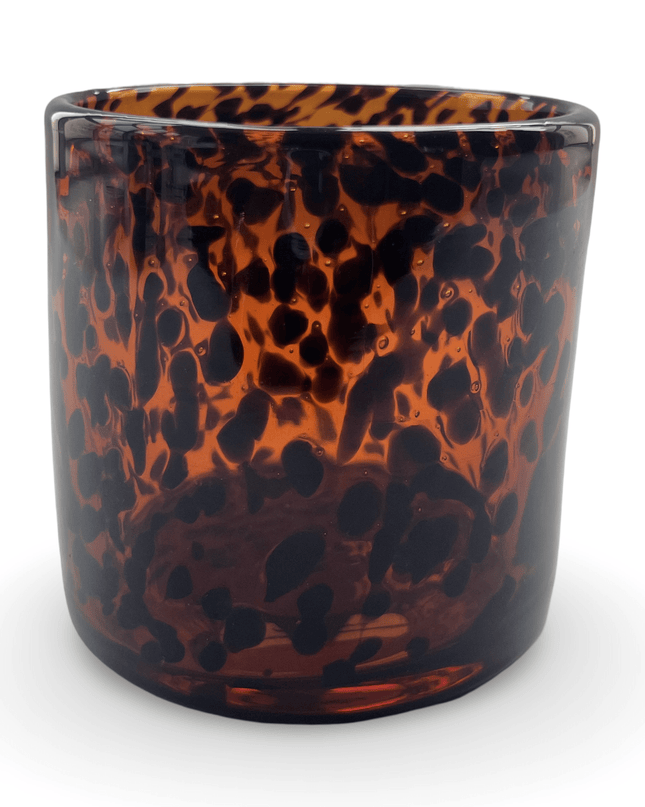 Casa Duniya Decorative Candle Holder Brown and Black Murano Candle Jar