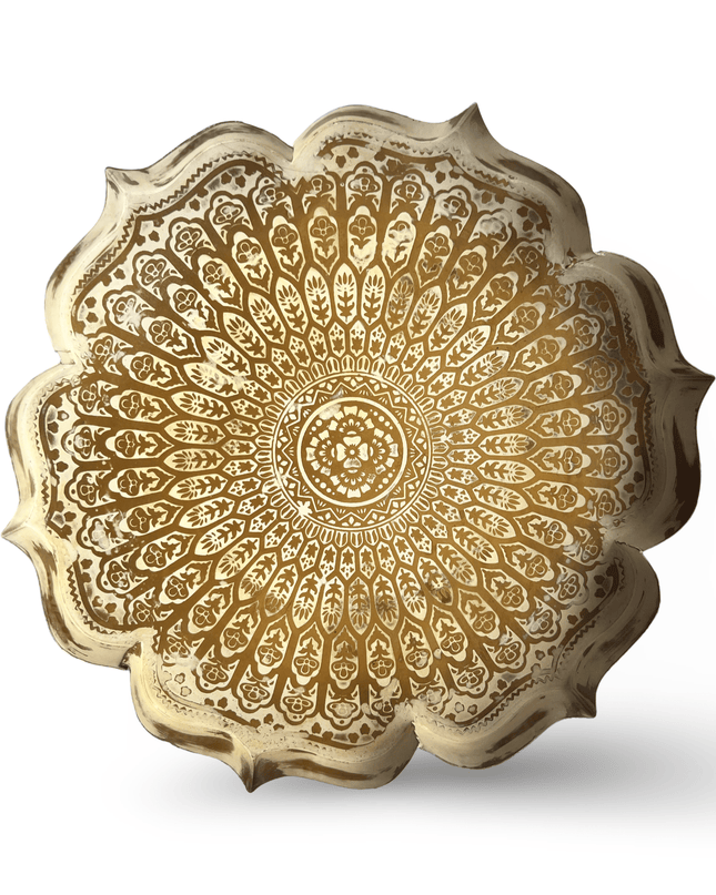 Casa Duniya Decorative Gold Trays Mumtaz Trays (Set of 3)
