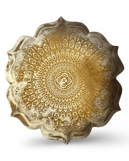 Casa Duniya Decorative Gold Trays Mumtaz Trays (Set of 3)