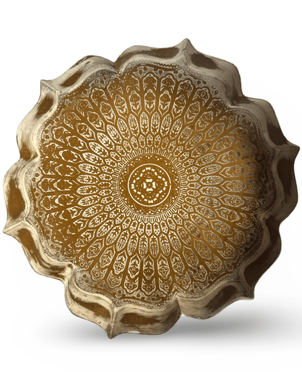 Casa Duniya Decorative Gold Trays Mumtaz Trays (Set of 3)