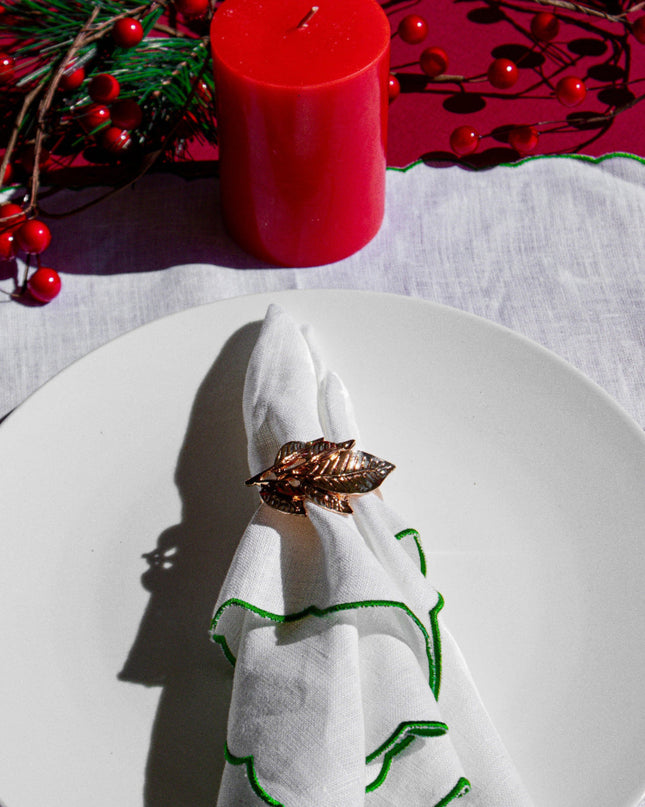 Casa Duniya Decorative Napkin Ring Leaf Napkin Ring