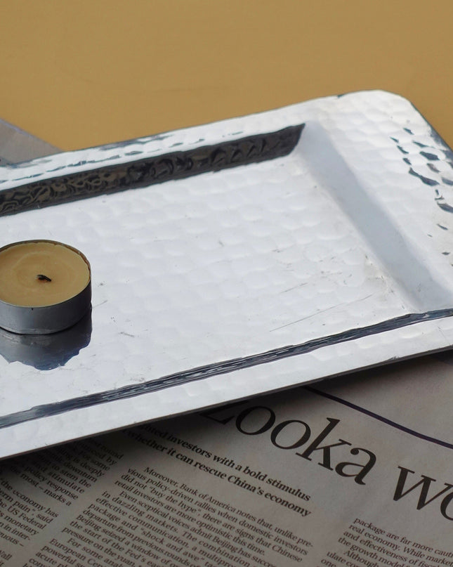 Casa Duniya Decorative Silver Trays Chameli Tray