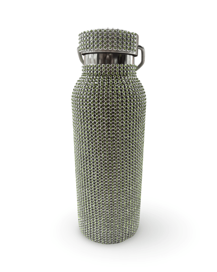 Casa Duniya Embellished Crystal Water Bottle Green Rhinestone Water Bottle