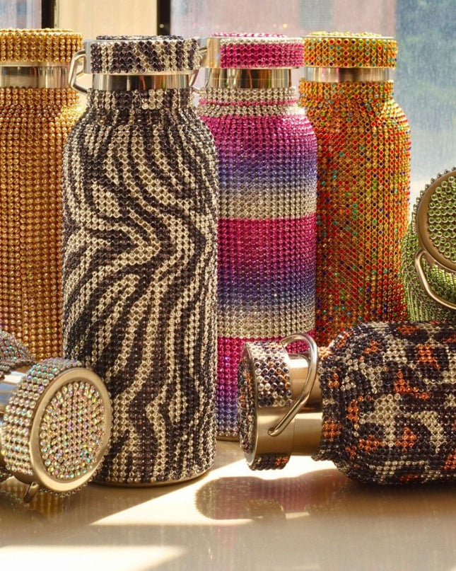 Casa Duniya Embellished Crystal Water Bottle Rhinestone Water Bottle
