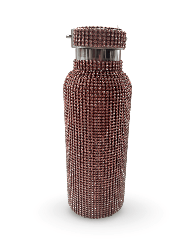 Casa Duniya Embellished Crystal Water Bottle Rose Gold Rhinestone Water Bottle
