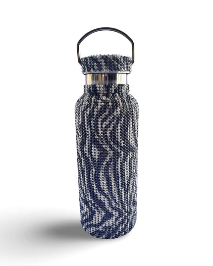 Casa Duniya Embellished Crystal Water Bottle Zebra Rhinestone Water Bottle