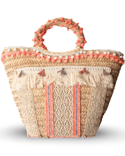 Casa Duniya Embroidered Beach Bag & Hat Tangier Beach Bag and Hat Set