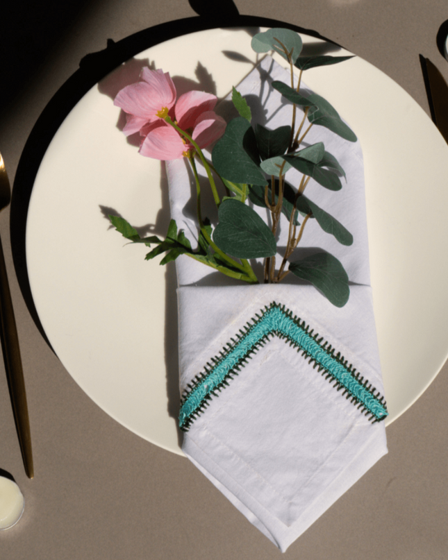 Casa Duniya Embroidered Cotton Napkins Tikan Napkin