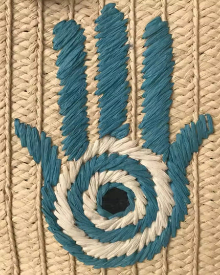 Casa Duniya Embroidered Tote Bag Marwa Hamsa Beach Bag