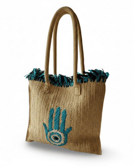 Casa Duniya Embroidered Tote Bag Marwa Hamsa Beach Bag