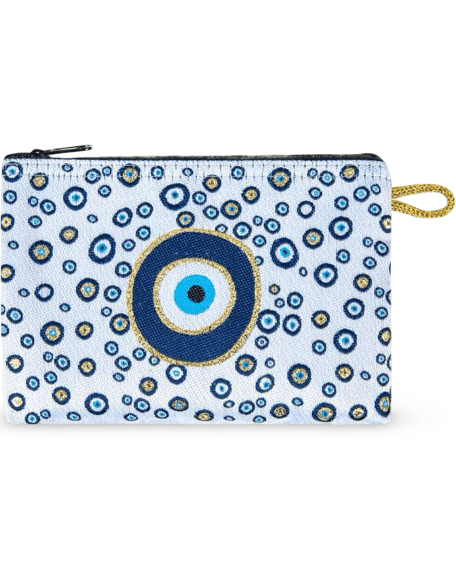 Casa Duniya Evil Eye Cosmetic & Toiletry Bags Multiple Eyes with Center Sofia Cosmetic Pouch