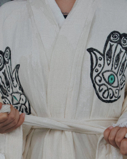 Casa Duniya Evil Eye Cotton Beach Cover-Ups Awali Kimono