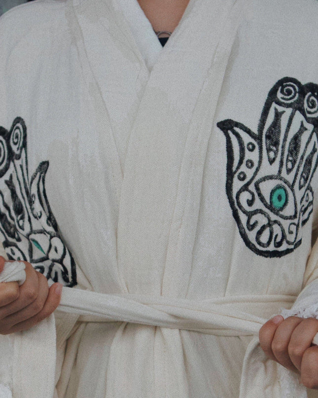Casa Duniya Evil Eye Cotton Beach Cover-Ups Awali Kimono