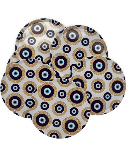 Casa Duniya Evil Eye Decorative Coasters Aluminium Nazar Coaster