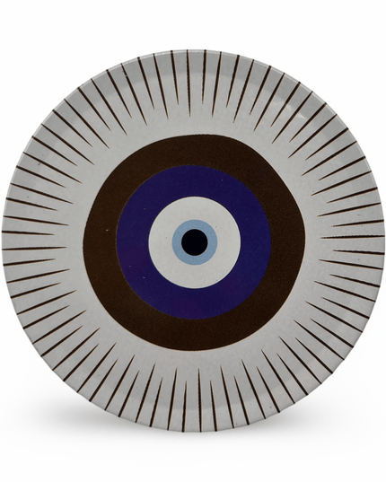 Casa Duniya Evil Eye Decorative Coasters Aluminium Nazar Coaster (set of 4)