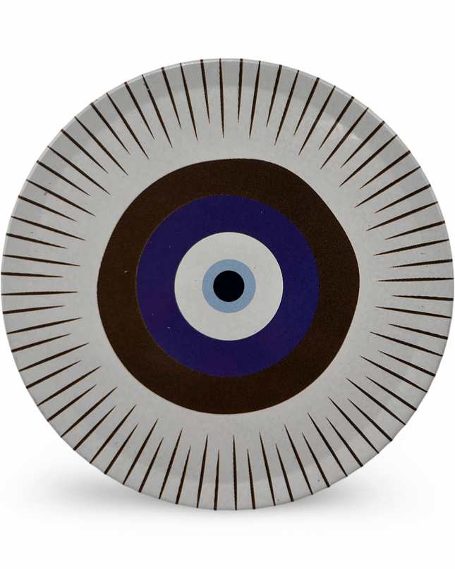 Casa Duniya Evil Eye Decorative Coasters Aluminium Nazar Coaster (set of 4)