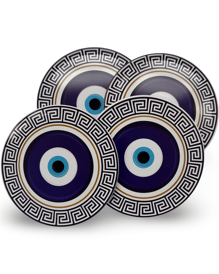 Casa Duniya Evil Eye Decorative Coasters Aluminium Nazar Coaster (set of 4)