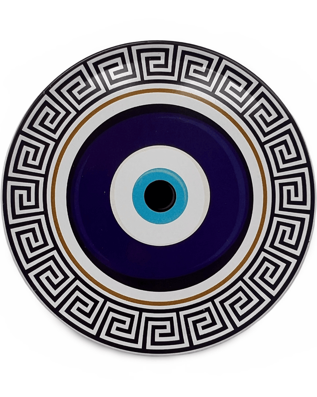Casa Duniya Evil Eye Decorative Coasters Aluminium Nazar Coaster (set of 4)