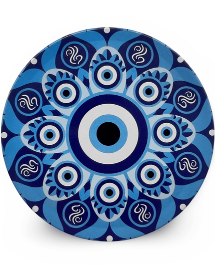 Casa Duniya Evil Eye Decorative Coasters Aluminium Nazar Coaster (set of 4)