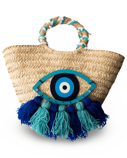 Casa Duniya Evil Eye Design Beach Bag & Hat Bodrum Beach Bag & Hat Set