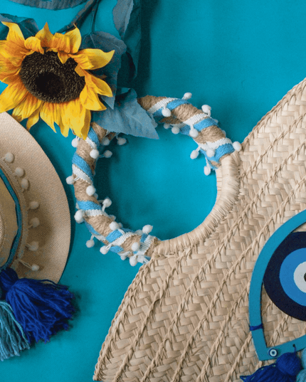 Casa Duniya Evil Eye Design Beach Bag & Hat Bodrum Beach Bag & Hat Set