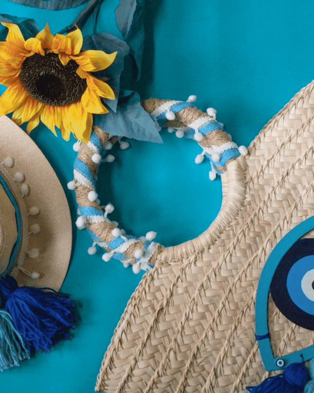 Casa Duniya Evil Eye Design Beach Bag & Hat Bodrum Beach Bag & Hat Set