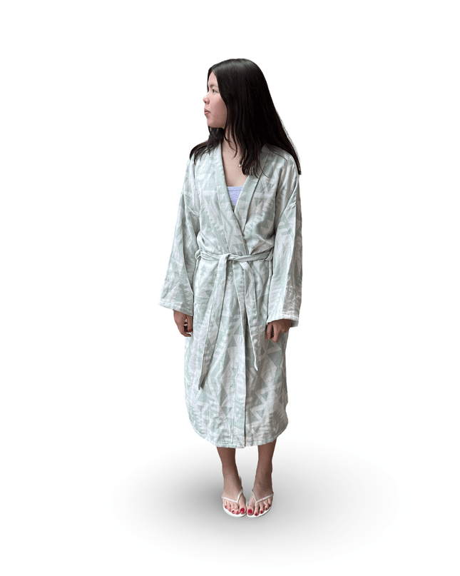 Casa Duniya Evil Eye Embroidered Beach Cover-Ups Green Ohana Kimono