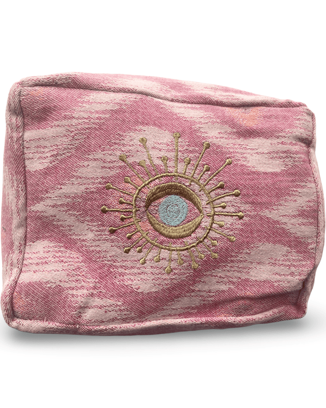 Casa Duniya Evil Eye Embroidered Cosmetic & Toiletry Bags Evil Eye 4 Pink Ohana Cosmetic Pouch
