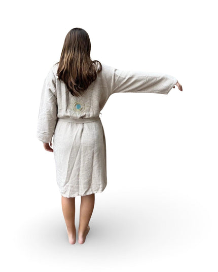 Casa Duniya Evil Eye Embroidered Robe Beige Fairuz Robe