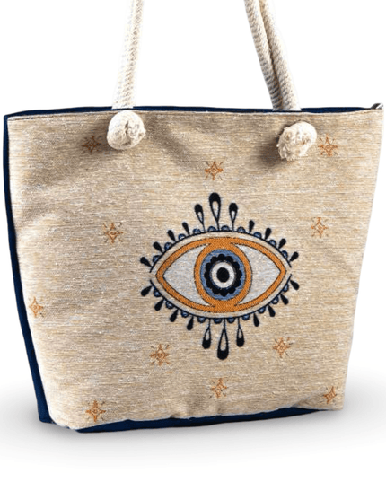 Casa Duniya Evil Eye Tote Bag Aisha Evil Eye Canvas Beach Bag