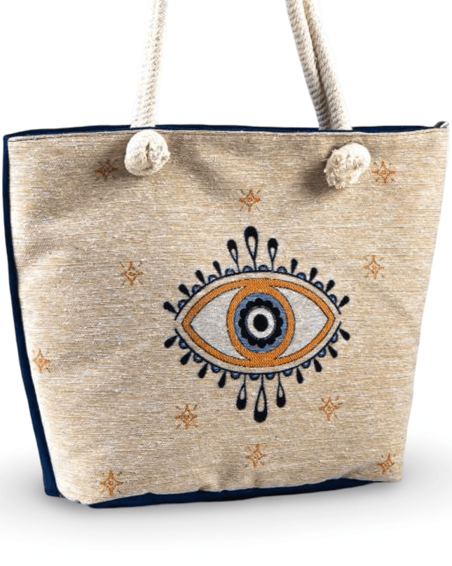 Casa Duniya Evil Eye Tote Bag Aisha Evil Eye Canvas Beach Bag