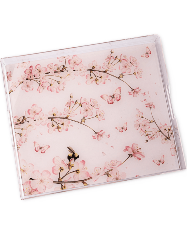 Casa Duniya Floral Acrylic Decorative Tray Sakura Tray